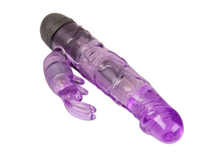Lila transparenter silikon-liebhaber-vibrator mit grauem kopf und klauen-ansatz von baile