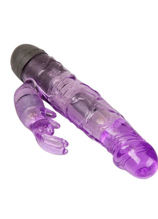 Lila transparenter silikon-liebhaber-vibrator mit grauem kopf und klauen-ansatz von baile