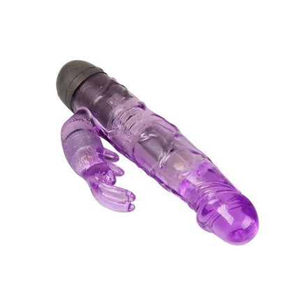 Lila transparenter silikon-liebhaber-vibrator mit grauem kopf und klauen-ansatz von baile