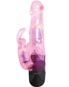 Baile rosa transparenter kaninchen-vibrator mit schwarzer basis für ihre liebhaber-sinnlichkeit