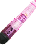 Rosa transparenter plastikvibrator mit schwarzem griff und bedientasten von BAILE für sinnliche genussmomente