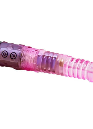 Rosa und lila transparenter plastikvibrator mit schwarzem griff von baile für sinnliche genüsse