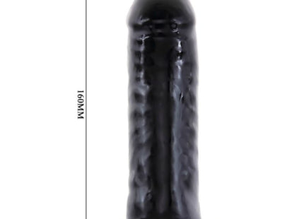 Schwarzer 160mm langer texturierter silikon dildo mit flachem boden und rundem kopf baile aufblasbar penis