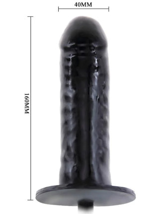 Schwarzer 160mm langer texturierter silikon dildo mit flachem boden und rundem kopf baile aufblasbar penis