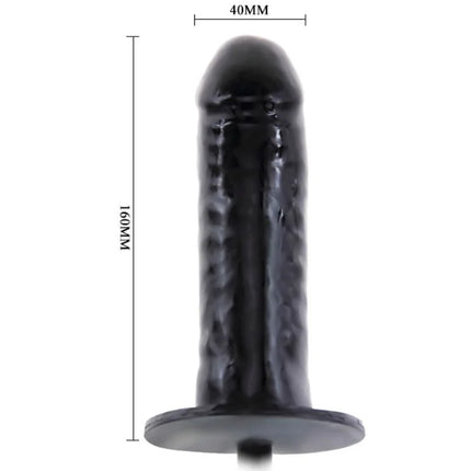 Schwarzer 160mm langer texturierter silikon dildo mit flachem boden und rundem kopf baile aufblasbar penis