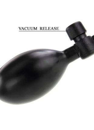 Schwarze gummiball-pumpe mit vakuumventil und schlauch für baile größerer joy aufblasbarer penis 16 cm