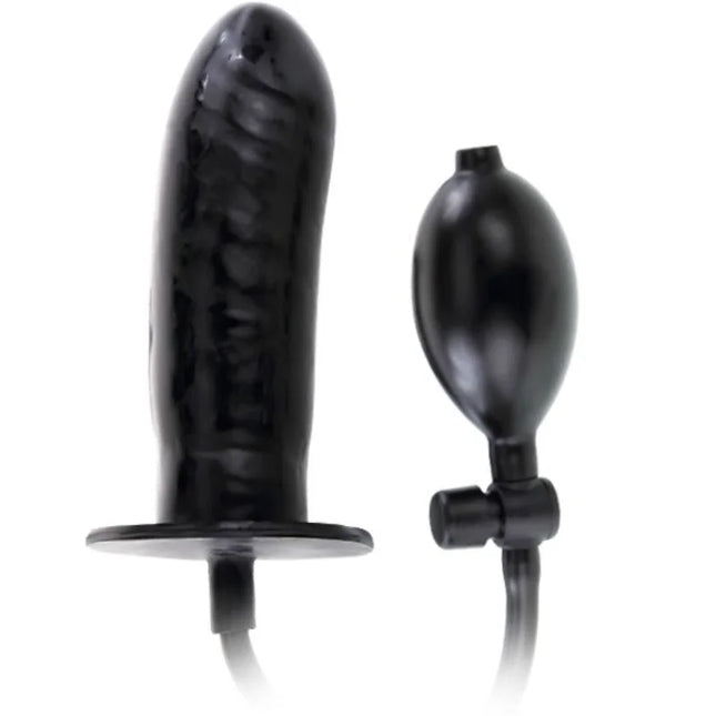 Schwarzer silikon aufblasbarer analplug mit pumpe und schlauch von baile größerer joy penis 16 cm