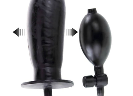 Schwarzer silikon analplug mit pumpe und schlauch baile größerer joy aufblasbarer penis 16 cm