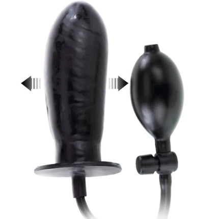 Schwarzer silikon analplug mit pumpe und schlauch baile größerer joy aufblasbarer penis 16 cm