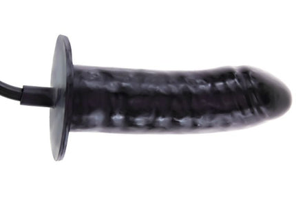 Schwarzer texturierter silikon-vibrationsplug mit rundem sockel und kabel baile größerer joy aufblasbarer penis 16 cm