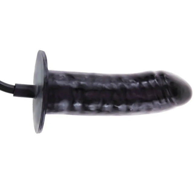 Schwarzer texturierter silikon-vibrationsplug mit rundem sockel und kabel baile größerer joy aufblasbarer penis 16 cm