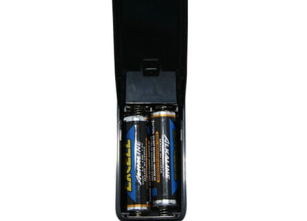 Schwarzer kunststoff batteriefach mit zwei aa batterien für baile größerer mann rücken mit vibration rückseite