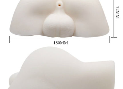 Weißer silikon analplug mit zentralem loch und abgerundeter anatomischer form von baile größerer mann rücken mit vibration