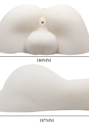 Weißer silikon analplug mit zentralem loch und abgerundeter anatomischer form von baile größerer mann rücken mit vibration