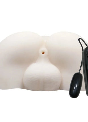 Weißer silikon butt plug mit schwarzer fernbedienung von baile größerer mann rücken mit vibration rückenansicht