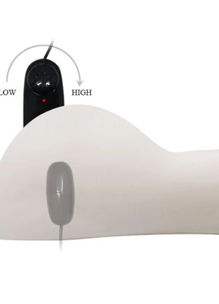 Weißer silikon vibrator in handform von baile größerer mann rücken mit vibrationssteuerung und low high einstellungen