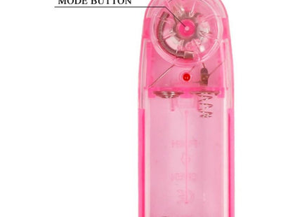 Pink transparenter plastik vibrator von baile mit vibrationsmodi und sichtbaren mechanischen komponenten