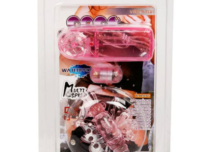 Baile gurt mit vibrierendem schmetterling transparenter pinker kunststoff vibrator in blisterverpackung