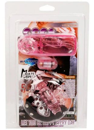 Baile gurt mit vibrierendem schmetterling transparenter pinker kunststoff vibrator in blisterverpackung