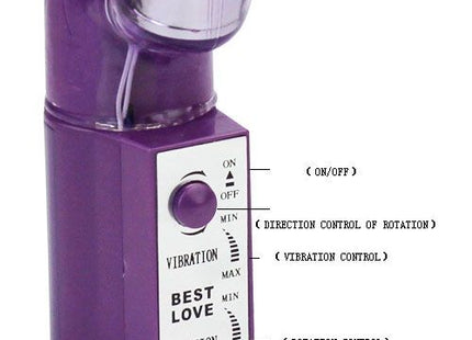 Lila plastik vibrator baile hot lady ii kaninchenperlenrotator mit silbernem metallkopf und bedienfeld mit drehschaltern