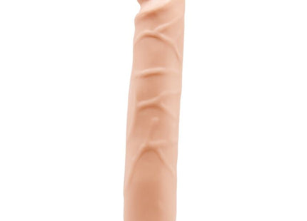 Peachfarbener silikonvibrator baile jack mit realistischer struktur und abgerundetem spitz, 26 cm lang