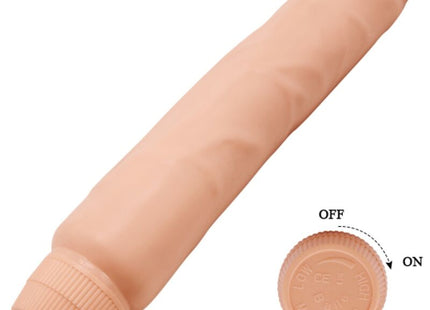 Peachfarbener silikonvibrator baile jack realistischer vibrator 26 cm mit strukturierter oberfläche und intensitätsregler