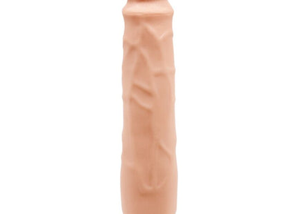 Peachfarbener silikonvibrator von Baile mit strukturierter Oberfläche und abgerundetem Kopf 26 cm lang