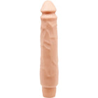 Peachfarbener silikonvibrator von Baile mit strukturierter Oberfläche und abgerundetem Kopf 26 cm lang
