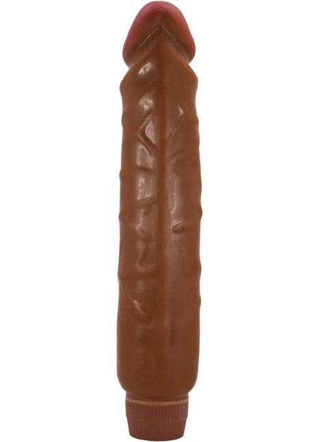 Brauner silikon vibrator mit strukturierter oberfläche und roter spitze baile jack realistischer vibrator 26 cm mulatte