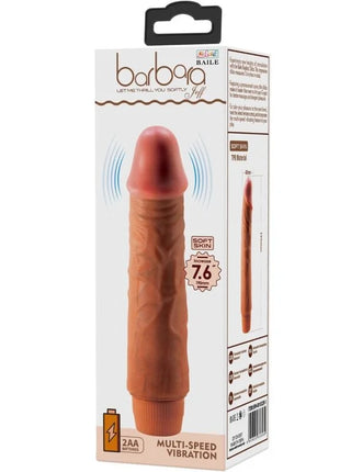 Baile jeff realistischer vibrator 19,5 cm mulatte in pfirsichfarbenem, strukturiertem silikon mit konischem kopf und basis