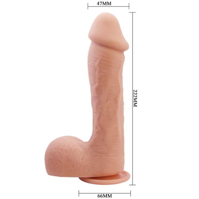 Baile johnson realistischer hautdildo 22 cm in pfirsichfarbe aus silikon mit abgerundetem sockel und detailierter oberfläche