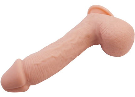 Peachfarbener silikonhautdildo von baile johnson 22 cm mit realistischer struktur und abgerundetem kopf