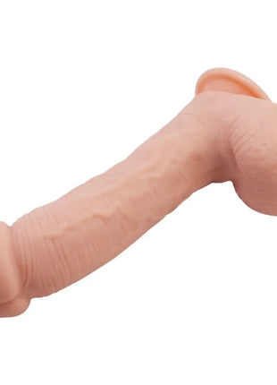 Peachfarbener silikonhautdildo von baile johnson 22 cm mit realistischer struktur und abgerundetem kopf