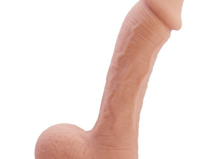 Peachfarbener baile johnson realistischer haudildo 22 cm aus silikon mit strukturierter oberfläche und abgerundetem ansatz