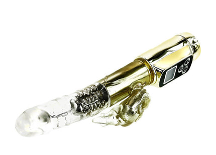 Goldfarbener elektronischer vibrator baile kaninchen sibirien passion mit klarer strukturierter spitze und digitaler steuerung