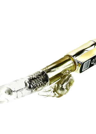Goldfarbener elektronischer vibrator baile kaninchen sibirien passion mit klarer strukturierter spitze und digitaler steuerung