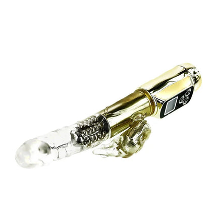 Goldfarbener elektronischer vibrator baile kaninchen sibirien passion mit klarer strukturierter spitze und digitaler steuerung