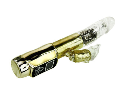 Goldfarbener vibrator baile kaninchen sibirien passion mit transparentem kopf und handförmiger anbringung