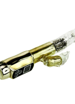 Goldfarbener vibrator baile kaninchen sibirien passion mit transparentem kopf und handförmiger anbringung