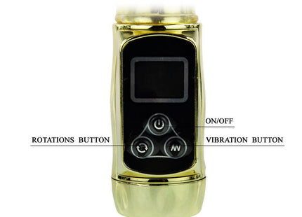 Goldfarbener, schlanker zylindrischer personal massager baile kaninchen sibirien passion mit lcd screen und drei tasten