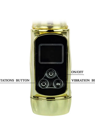 Goldfarbener, schlanker zylindrischer personal massager baile kaninchen sibirien passion mit lcd screen und drei tasten