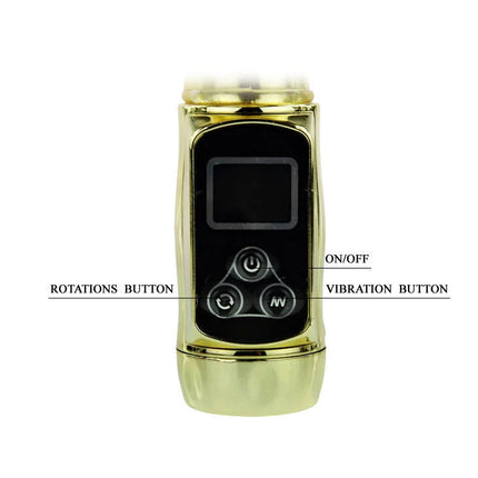 Goldfarbener, schlanker zylindrischer personal massager baile kaninchen sibirien passion mit lcd screen und drei tasten