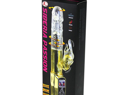 Cleares und goldfarbenes sibertia passion vibrierendes toy mit transparentem körper und fernbedienung von baile