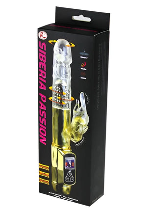 Cleares und goldfarbenes sibertia passion vibrierendes toy mit transparentem körper und fernbedienung von baile