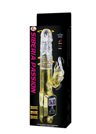 Siberia passion gold vibrierender rabbit toy mit transparentem körper und goldfarbenem grundstück und steuerungspanel