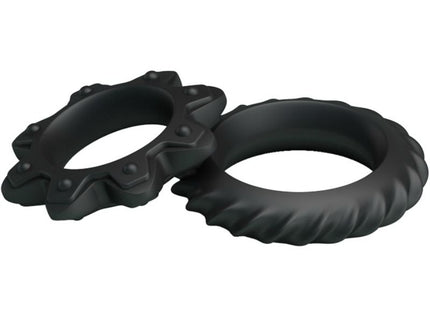 Baile kit 2 ring blühende silikonringe schwarze silikonringe mit zahnradstruktur und geriffeltem außenring