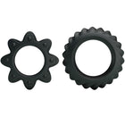 Baile kit 2 ring blühende silikonringe schwarze silikonmassage-ringe mit strukturiertem zahnrad-design