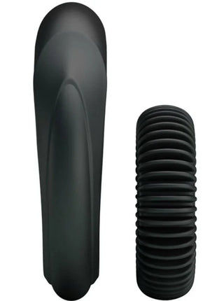 Baile kit 2 silikonringe ring manhood schwarzer silikon erwachsenenspielzeug mit glattem konischem griff und gerilltem zylindrischem grund