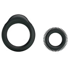 Schwarzes silikonring set baile mit glattem außenring und spitzem innenring für männer