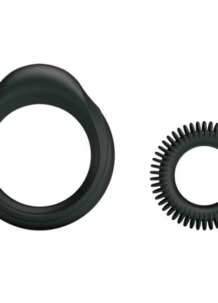 Schwarzes silikonring set baile mit glattem außenring und spitzem innenring für männer
